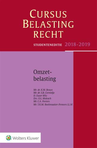 9789013148800 - Studenteneditie Cursus Belastingrecht Omzetbelasting 2018-2019