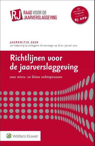 9789013156836 - Richtlijnen voor de jaarverslaggeving voor micro- en kleine rechtspersonen 2020