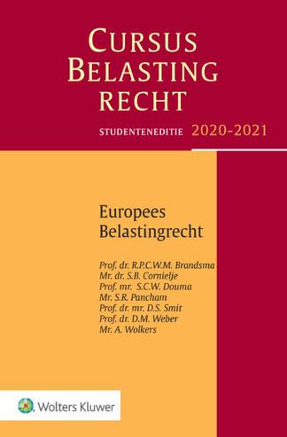 9789013157949 - Studenteneditie Cursus Belastingrecht Europees belastingrecht 2020-2021