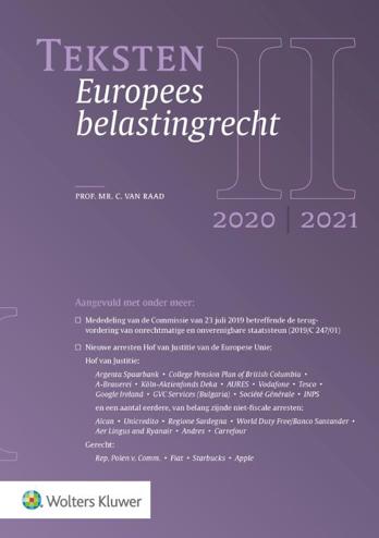 9789013158878 - Teksten Europees belastingrecht 2020/2021