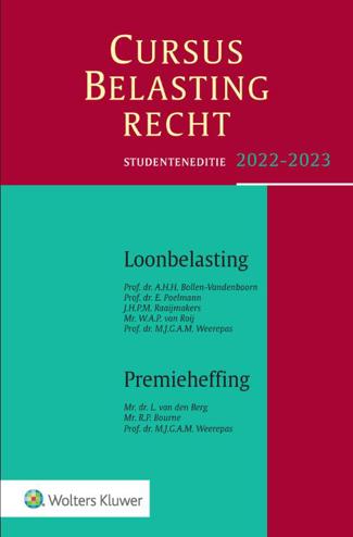 9789013168013 - Studenteneditie Cursus Belastingrecht Loonbelasting/Premieheffing 2022-2023