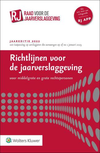 9789013168310 - Richtlijnen voor de jaarverslaggeving, middelgrote en grote rechtspersonen 2022