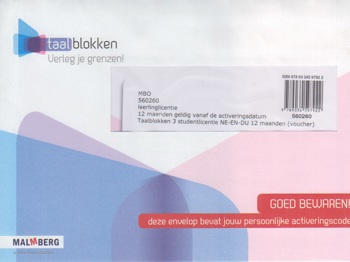 9789034597922 - Taalblokken 3 studentlicentie NE-EN-DU 12 maanden (voucher)