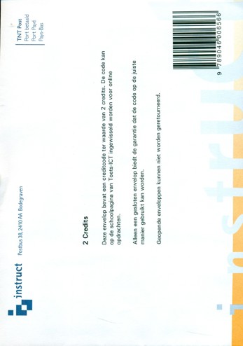 9789046006566 - Toets-ICT 2 credits t.b.v. opdrachten te bestellen door leerling