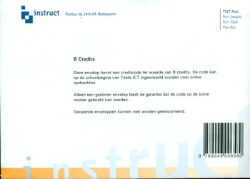 9789046006580 - Toets-ICT 8 credits t.b.v. opdrachten te bestellen door leerling