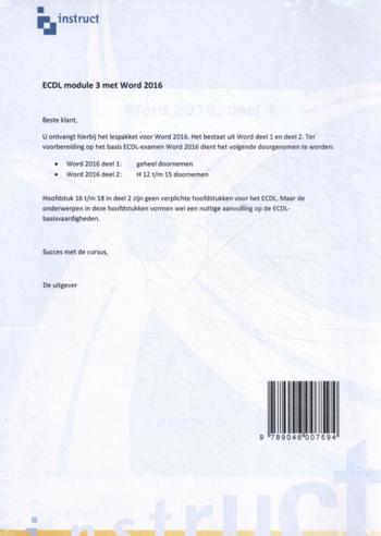 9789046007594 - ECDL module 3 word 2016