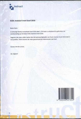 9789046007600 - ECDL module 4 excel 2016