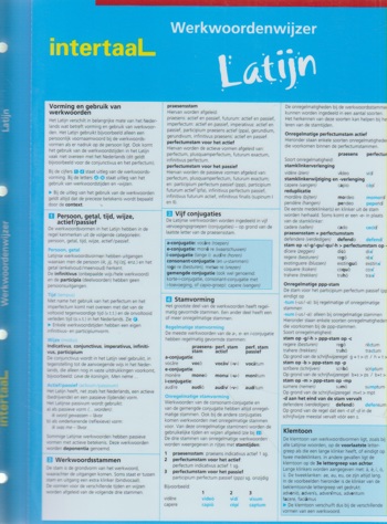 9789054516866 - Werkwoordenwijzer Latijn uitklapkaart