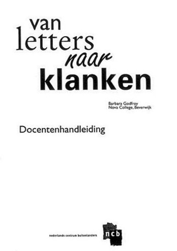 9789055171385 - Van letters naar klanken docentenhandleiding