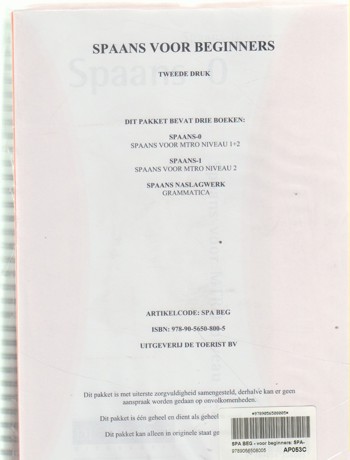 9789056508005 - Spaans voor beginners (SPA BEG)