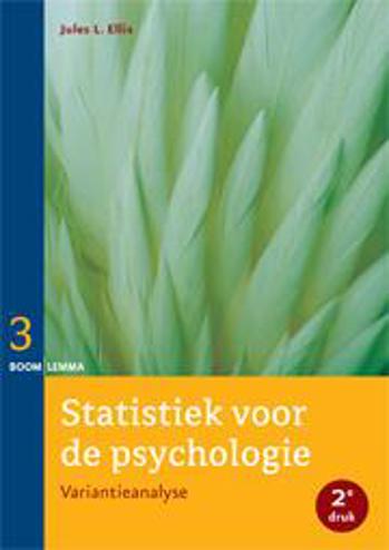 9789059319745 - Statistiek voor de psychologie / deel 3