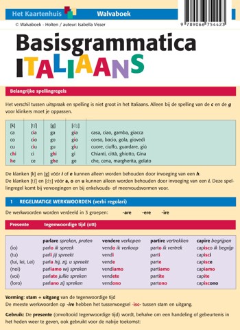 9789066754423 - Basisgrammatica Italiaans, taalkaart