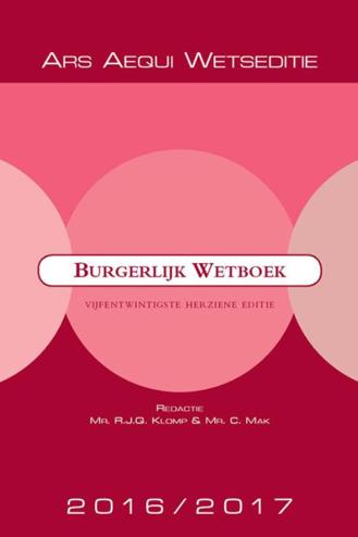 9789069167749 - Ars Aequi Wetseditie Burgerlijk wetboek 2016/2017