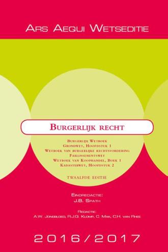 9789069167756 - Ars Aequi Wetseditie Burgerlijk recht 2016/2017