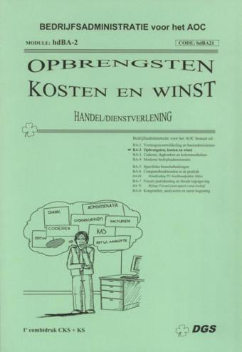 9789461120229 - Opbrengsten kosten en winst (hd) (HDBA21)