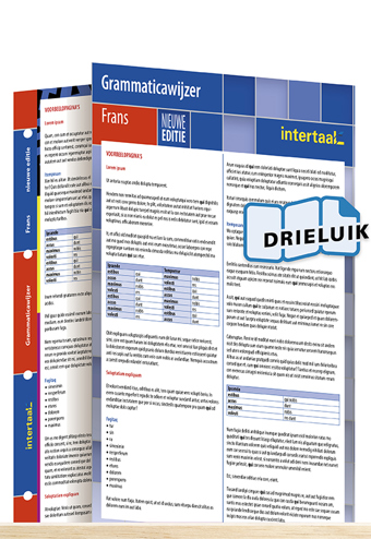 9789462930872 - Grammaticawijzer Frans - nieuwe editie uitklapkaart