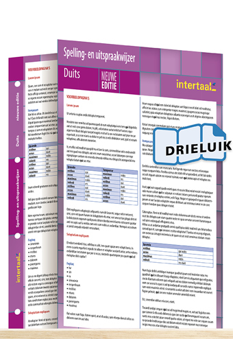 9789462935754 - Spelling- en uitspraakwijzer Duits - nieuwe editie uitklapkaart