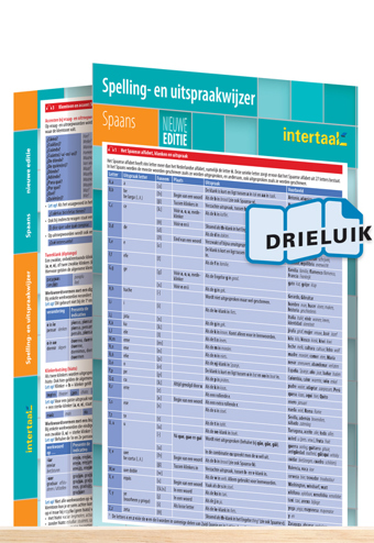9789462937260 - Spelling- en uitspraakwijzer Spaans - nieuwe editie uitklapkaart