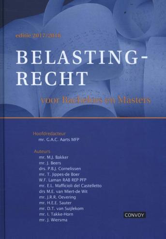 9789463170543 - Belastingrecht Bachelors 17/18 Theorieboek