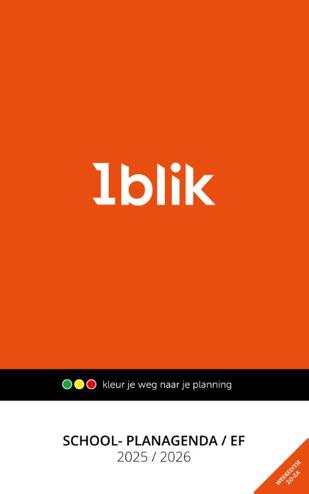 9789490245337 - 1blik schoolagenda 2025-2026 (weekeditie zondag t/m zaterdag)