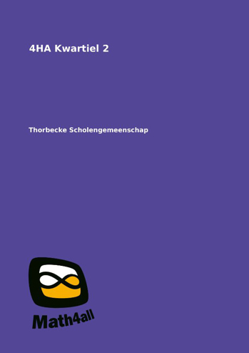 9998000073425 - Math4All - Reader 4HA Kwartiel 2 - Thorbecke Scholengemeenschap